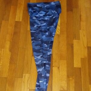 women small blue camo NIKE drifit leggings